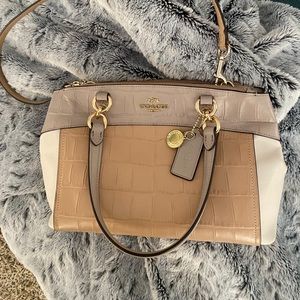 Coach leather tri-color bag